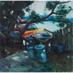 Archie Forrest, SUNSET AVENUE, SAUSALITO, MARIN COUNTY, C.A., 1985, oil on canvas