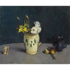 David Donaldson, STILL LIFE WITH LILY AND BLACK JUG, oil on canvas