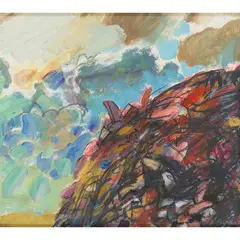 Duncan Shanks, APPROACHING THE SUMMIT, 1999, acrylic and mixed media on board