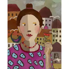 Catriona Millar, FIGURE WITH THISTLE, acrylic on canvas
