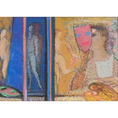 ACTOR, 1990 by Robin Philipson, pastel on sandpaper, sold Jan 2025