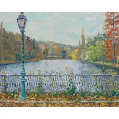 Pierre Bittar, RIVERBANK & TURNING LEAVES, oil on canvas