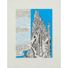 Alasdair Gray, THE TOWER OF BABEL, 2017, Screenprint, P/P, aside from the edition of 40