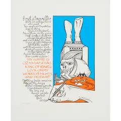 Alasdair Gray, OZYMANDIAS, 2017, Screenprint, P/P, aside from the edition of 40