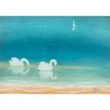 Jack Knox, SWANS REFLECTION, pastel