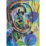 Caroline McNairn, HEAD STUDY, Mixed media on paper