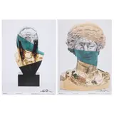 Daniel Arsham, TWO POSTERS: 'AMALGAMIZED BUST OF VEILED WOMAN' & 'AMALGAMIZED BUST OF MELPOMENE', 2023, each signed and numbered in black ink, published by Perrotin and Arsham Studio (2)
