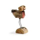 George Wyllie, BIG ROBIN, Mixed media sculpture comprising logs, wire and leather