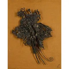 George Wyllie, BIRD AND FOLIAGE, 1966, steel mounted on board stretched with rough-weave canvas