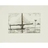 Kate Downie, SOUTH TOWER YELLOW CRANE, 2017, Etching with hand-colouring, 25/35