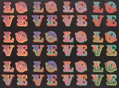 Ben Eine, LOVE LENTICULAR (HIVE LOVE), 2016, Lenticular print in colours
