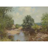 Joseph Morris Henderson, ON THE RIVER BANK, oil on canvas