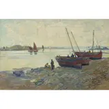 Robert McGowan Coventry, FISHING BOATS IN AN ESTUARY, oil on canvas