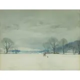Tom Scott, WINTER LANDSCAPE NEAR SELKIRK, watercolour