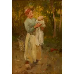 HIS FIRST DAY OUT by Robert McGregor, oil on panel, sold Dec 2024