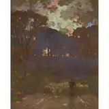 James Watterson Herald, THE DROVER'S RETURN, pastel on brown paper