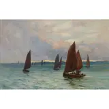Joseph Milne, YACHTS ON THE SILVERY TAY, oil on canvas