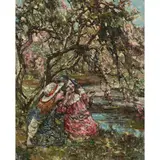 Edward Atkinson Hornel, BLOSSOM TIME, oil on canvas
