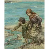 Edward Atkinson Hornel, SAILING THE TOY BOAT, oil on canvas