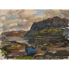 David Macbeth Sutherland, LOOKING TOWARDS DUNCRAIG FROM PLOCKTON, Oil on canvas