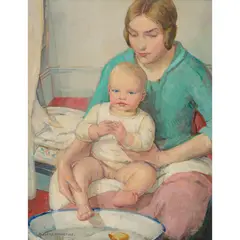 Dorothy Johnstone, MOTHER AND CHILD, oil on canvas