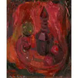 Anne Redpath, THE RED DECANTER, oil on board