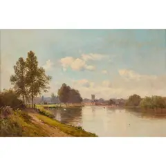 HENLEY REACH by Alfred de Breanski Senior, oil on canvas, sold Dec 2024