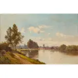 Alfred de Breanski Senior, HENLEY REACH, oil on canvas