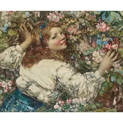 Edward Atkinson Hornel, A WOODLAND ELF, oil on canvas