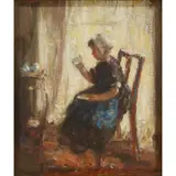 Robert Gemmell Hutchison, TAKING TEA, oil on board