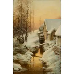 Joseph Farquharson, SILENCE OF THE SNOW, BUCKET MILL, oil on canvas