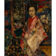 Edward Atkinson Hornel, THE GEISHA GIRL, oil on canvas
