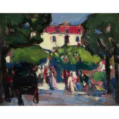 John Duncan Fergusson, BOULEVARD MONTPARNASSE, PARIS, oil on board