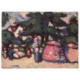 John Duncan Fergusson, THE PINK TENTS, ROYAN, oil on board