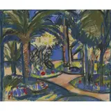 John Duncan Fergusson, BOTANICAL GARDENS, ANTIBES, Mixed media