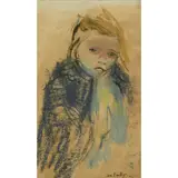 Joan Eardley, LITTLE GIRL, pastel