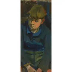 Joan Eardley, BOY IN BLUE JERSEY, Oil on board