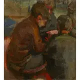 Joan Eardley, BOYS PLAYING CARDS, Oil on board
