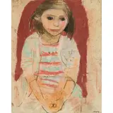 Joan Eardley, GIRL IN STRIPED JERSEY, pastel