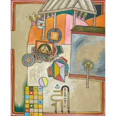 Alan Davie, OPUS O.1062 MEDITATION ON JAIN COSMOLOGY NO. 6 (TREE), oil on canvas