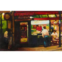 Joe McIntyre, STUDY FOR 'EVENING IN THE CITY', BASTILLE, PARIS, oil on canvas
