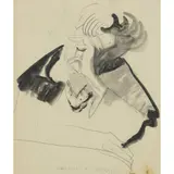 Sven Berlin, CADDICK DRUNK, 1951, pencil, pen, ink and wash on paper