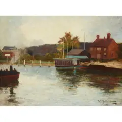 Robert Gemmell Hutchison, COMPLETE ANGLER'S REST, oil on canvas