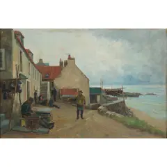 Andrew Black, THE HARBOUR, PRESTONPANS, oil on canvas