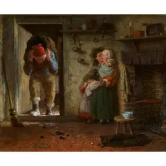Frederick Daniel Hardy, SACK OF COALS, 1866, oil on canvas