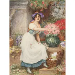 Robert Walker Macbeth, THE FLOWER SELLER, 1907, watercolour