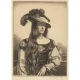 Gerald Brockhurst, THE BLACK SILK DRESS, 1927, Etching