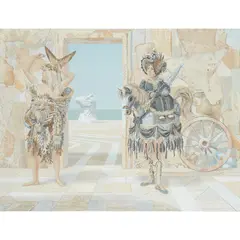 FANCY DRESS AND MAKE-BELIEVE, 1975 by Richard Shirley Smith, mixed media and collage on board, sold Feb 2025