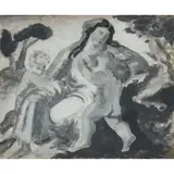 Bernard Meninsky, MOTHER AND TWO CHILDREN, gouache