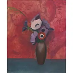 Jean Marchand, STILL LIFE OF POPPIES IN A VASE, oil on canvas